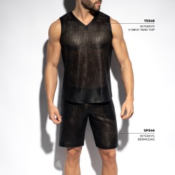 Tank top der Marke ES COLLECTION - Tanktop mit V-Ausschnitt Wysiwyg - Schwarz - Ref : TS348 C10
