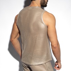 Tirantes de la marca ES COLLECTION - Camiseta de tirantes con cuello en V Wysiwyg - Beige - Ref : TS348 C28