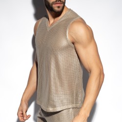 Tirantes de la marca ES COLLECTION - Camiseta de tirantes con cuello en V Wysiwyg - Beige - Ref : TS348 C28