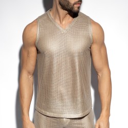 Débardeur V-Neck Wysiwyg - Beige - ES collection : vente débardeurs...