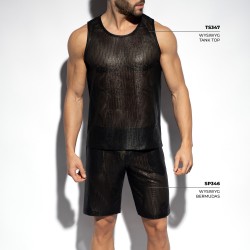 Tank top der Marke ES COLLECTION - Wysiwyg Tanktop mit U-Ausschnitt - Schwarz - Ref : TS347 C10