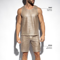 Canotta del marchio ES COLLECTION - Wysiwyg Canotta con scollo a U - Beige - Ref : TS347 C28