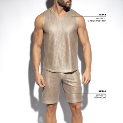 Bermuda de la marque ES COLLECTION - Bermuda Wysiwyg - Beige - Ref : SP346 C28