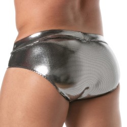 Slip, Tanga de la marque TOF PARIS - Slip Fiesta Tof Paris - Argent - Ref : TOF552A