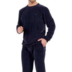Pyjamas der Marke HOM - Tenue D intérieur HOM Ronnie bleu marine foncé - Ref : 402823 00RA