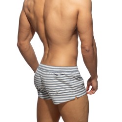 Badehosen der Marke ADDICTED - Kurze recycelte Badeshorts mit marineblauen Streifen - Ref : ADS353 C09