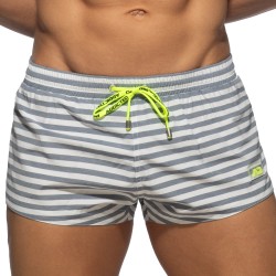 Badehosen der Marke ADDICTED - Kurze recycelte Badeshorts mit marineblauen Streifen - Ref : ADS353 C09