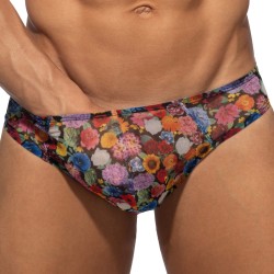 Slip, Tanga de la marque ADDICTED - Bikini Summer Garden Edition Limitée - Noir - Ref : AD1373 C10