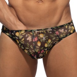 Bikini Lemon Garden - Noir - ADDICTED : vente slips et bandeaux pou...