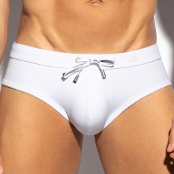 Slip de bain de la marque ES COLLECTION - Slip de Bain Basic Sportive - Blanc - Ref : 2517 C01