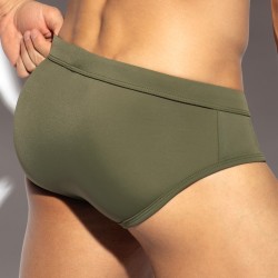Slip de bain de la marque ES COLLECTION - Slip de Bain Basic Sportive - Kaki - Ref : 2517 C12