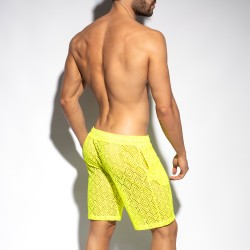 Bermuda de la marque ES COLLECTION - Bermuda Ibiza Retro - Jaune Néon - Ref : SP330 C31