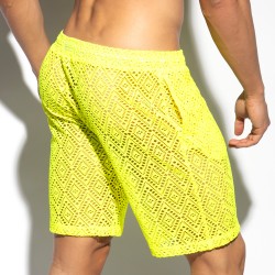 Bermuda de la marque ES COLLECTION - Bermuda Ibiza Retro - Jaune Néon - Ref : SP330 C31