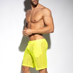 Bermuda de la marque ES COLLECTION - Bermuda Ibiza Retro - Jaune Néon - Ref : SP330 C31