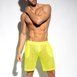 Bermuda de la marque ES COLLECTION - Bermuda Ibiza Retro - Jaune Néon - Ref : SP330 C31
