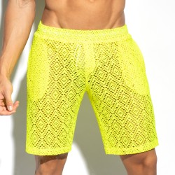 Bermuda de la marque ES COLLECTION - Bermuda Ibiza Retro - Jaune Néon - Ref : SP330 C31