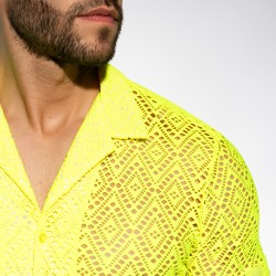 Chemise de la marque ES COLLECTION - Chemise Ibiza Retro - Jaune Néon - Ref : SHT027 C31