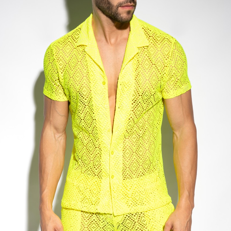 Camisa de la marca ES COLLECTION - copy of Chemise Ibiza Retro - Ivoire - Ref : SHT027 C31