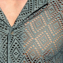 Chemise de la marque ES COLLECTION - Chemise Ibiza Retro - Kaki - Ref : SHT027 C12