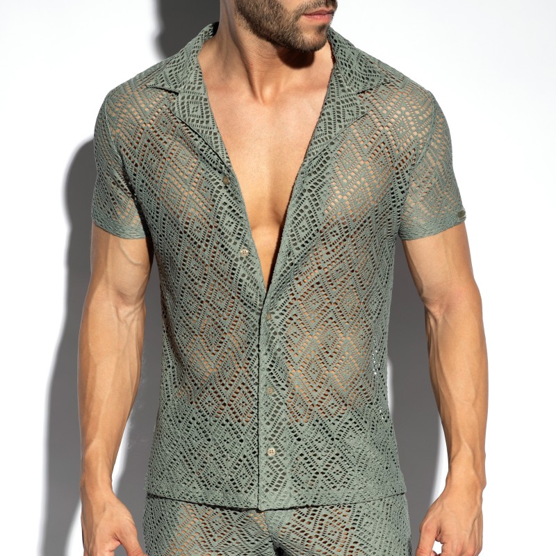 Camisa de la marca ES COLLECTION - copy of Chemise Ibiza Retro - Ivoire - Ref : SHT027 C12
