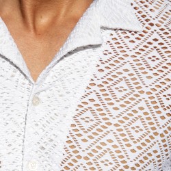 Camicia del marchio ES COLLECTION - Chemise Ibiza Retro - Ivoire - Ref : SHT027 C02