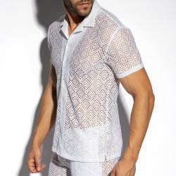 Camisa de la marca ES COLLECTION - Chemise Ibiza Retro - Ivoire - Ref : SHT027 C02