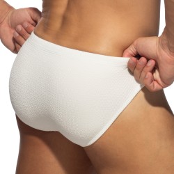 Slip de bain de la marque ADDICTED - Bikini de Bain Wrinky - Blanc - Ref : ADS376 C01