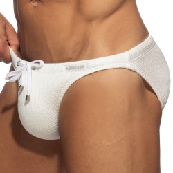Slip de bain de la marque ADDICTED - Bikini de Bain Wrinky - Blanc - Ref : ADS376 C01
