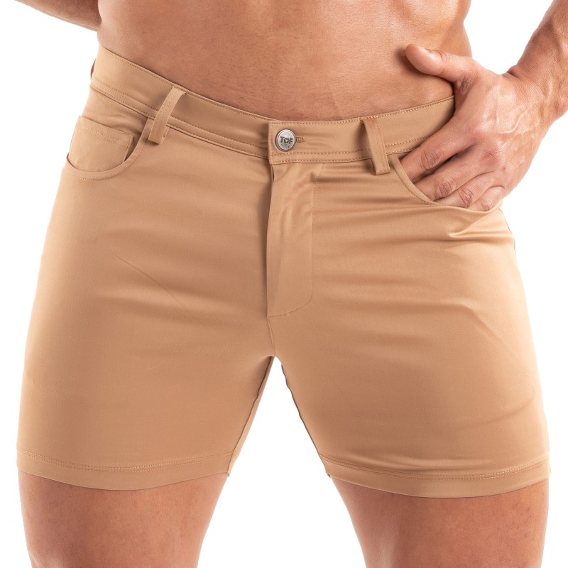 Breve del marchio TOF PARIS - Tof Paris Chino Shorts - Marrone - Ref : TOF515M