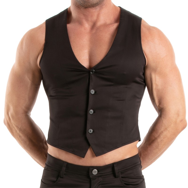 Veste de la marque TOF PARIS - Gilet Chino Tof Paris - Noir - Ref : TOF516N