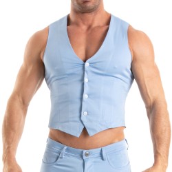 Veste de la marque TOF PARIS - Gilet Chino Tof Paris - Bleu - Ref : TOF516BU