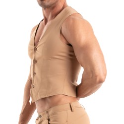 Veste de la marque TOF PARIS - Gilet Chino Tof Paris - Marron - Ref : TOF516M
