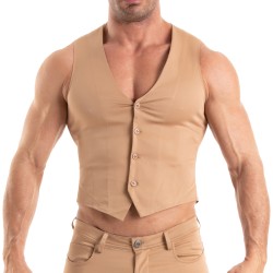 Veste de la marque TOF PARIS - Gilet Chino Tof Paris - Marron - Ref : TOF516M