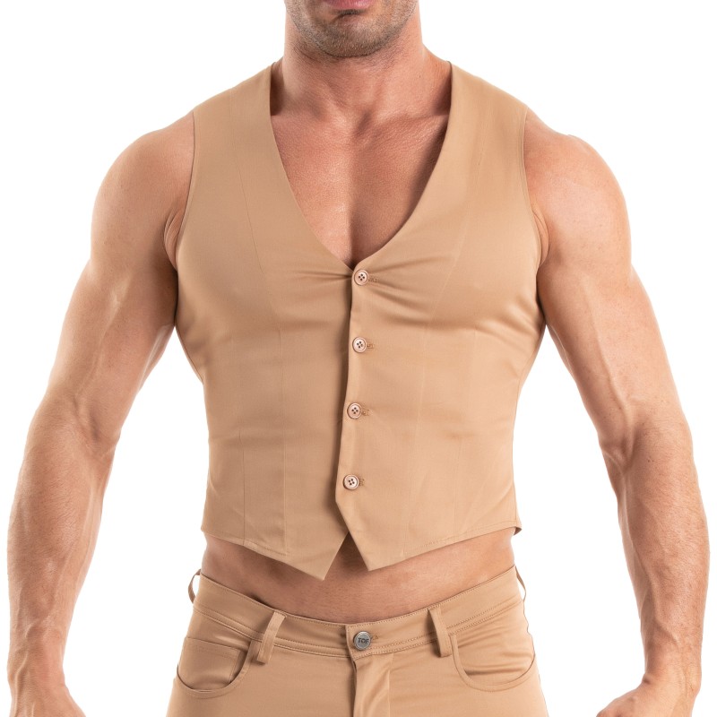Veste de la marque TOF PARIS - Gilet Chino Tof Paris - Marron - Ref : TOF516M