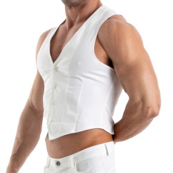 Gilet Chino Tof Paris - Blanc - TOF Paris : vente veste pour homme ...