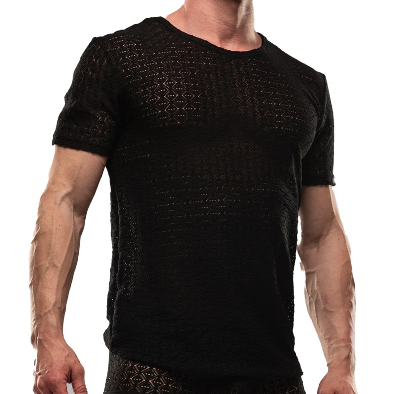 Manches courtes de la marque TOF PARIS - T-shirt Riviera Tof Paris - Noir - Ref : TOF569N