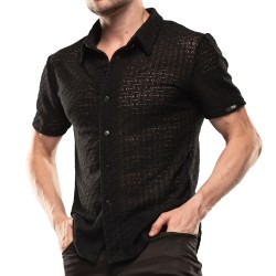 Chemise de la marque TOF PARIS - Chemise à Manches Courtes Riviera Tof Paris - Noir - Ref : TOF566N