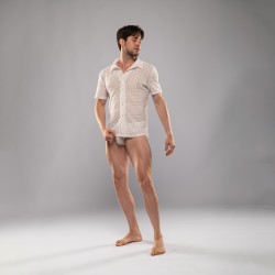 Chemise de la marque TOF PARIS - Chemise à Manches Courtes Riviera Tof Paris - Blanc - Ref : TOF566B