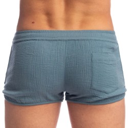 Short de la marque L HOMME INVISIBLE - Palm Spring - Lounge Split Short - Whisper Blue - Ref : SP05 PAL B15