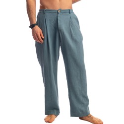 Pantalon de la marque L HOMME INVISIBLE - Palm Spring - Flowy Lounge Trousers - Whisper Blue - Ref : RW20 PAL B15