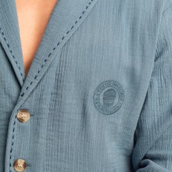 Veste de la marque L HOMME INVISIBLE - Palm Spring - Light Jacket with Shawl Collar - Whisper Blue - Ref : HW181 PAL B15