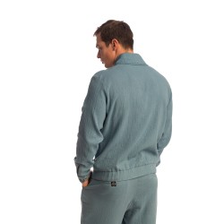 Veste de la marque L HOMME INVISIBLE - Palm Spring - Light Jacket with Shawl Collar - Whisper Blue - Ref : HW181 PAL B15
