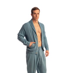 Veste de la marque L HOMME INVISIBLE - Palm Spring - Light Jacket with Shawl Collar - Whisper Blue - Ref : HW181 PAL B15
