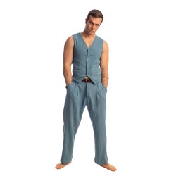 Haut lounge de la marque L HOMME INVISIBLE - Palm Spring - Waistcoat - Whisper Blue - Ref : RW17 PAL B15