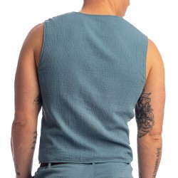 Haut lounge de la marque L HOMME INVISIBLE - Palm Spring - Waistcoat - Whisper Blue - Ref : RW17 PAL B15