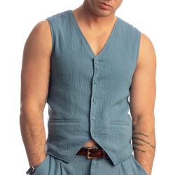 Haut lounge de la marque L HOMME INVISIBLE - Palm Spring - Waistcoat - Whisper Blue - Ref : RW17 PAL B15