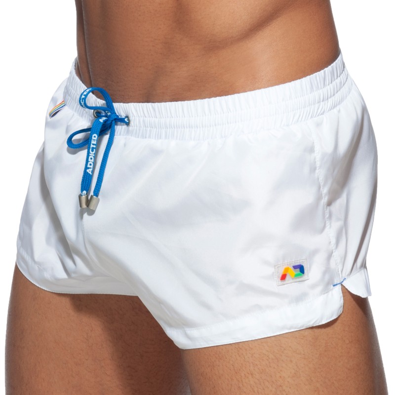 Short de bain de la marque ADDICTED - Short de Bain Rainbow - Blanc - Ref : ADS197 C01