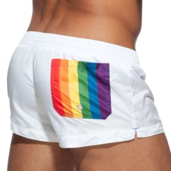 Short de bain de la marque ADDICTED - Short de Bain Rainbow - Blanc - Ref : ADS197 C01