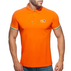 Polo de la marque ADDICTED - Polo Rainbow - orange - Ref : AD960 C04
