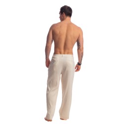 Pants of the brand L HOMME INVISIBLE - Palm Spring - Pantalon Lounge à Plis - Vanille - Ref : RW20 PAL 011